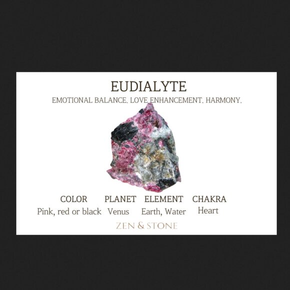 Eudialyte Eudialite pink red black pendant necklace crystal gemstone heartchakra - Picture 7 of 8